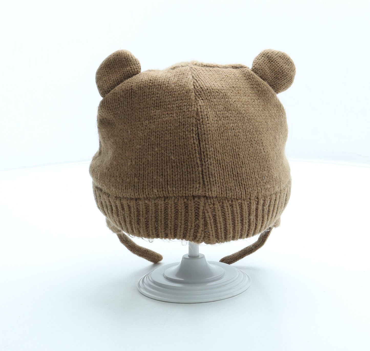 George Boys Brown Acrylic Beanie Size S - Bear Ears