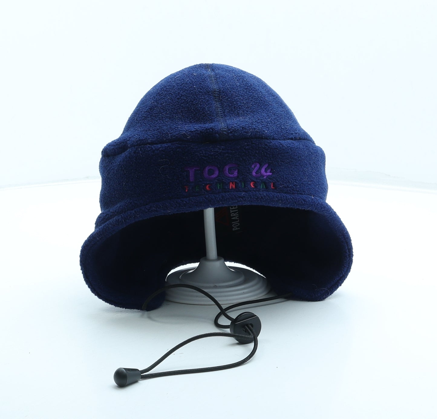 TOG24 Mens Blue Polyester Beanie One Size - Drawstring Logo