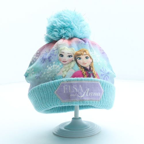 George Girls Multicoloured Geometric Acrylic Bobble Hat Size S - Frozen