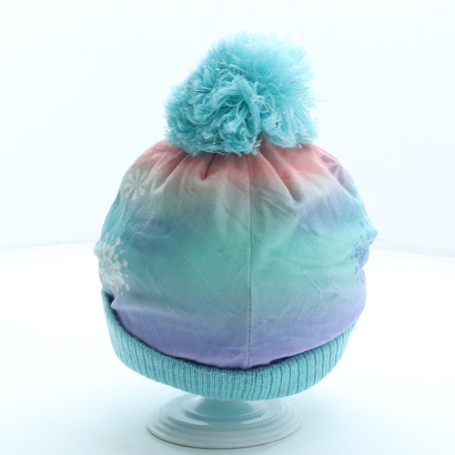 George Girls Multicoloured Geometric Acrylic Bobble Hat Size S - Frozen