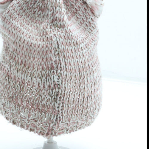 Young Dimension Girls Pink Acrylic Bobble Hat Size S - Owl