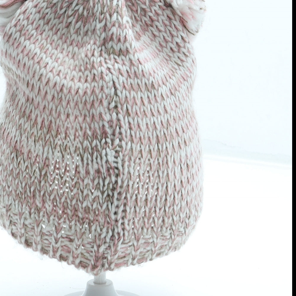 Young Dimension Girls Pink Acrylic Bobble Hat Size S - Owl