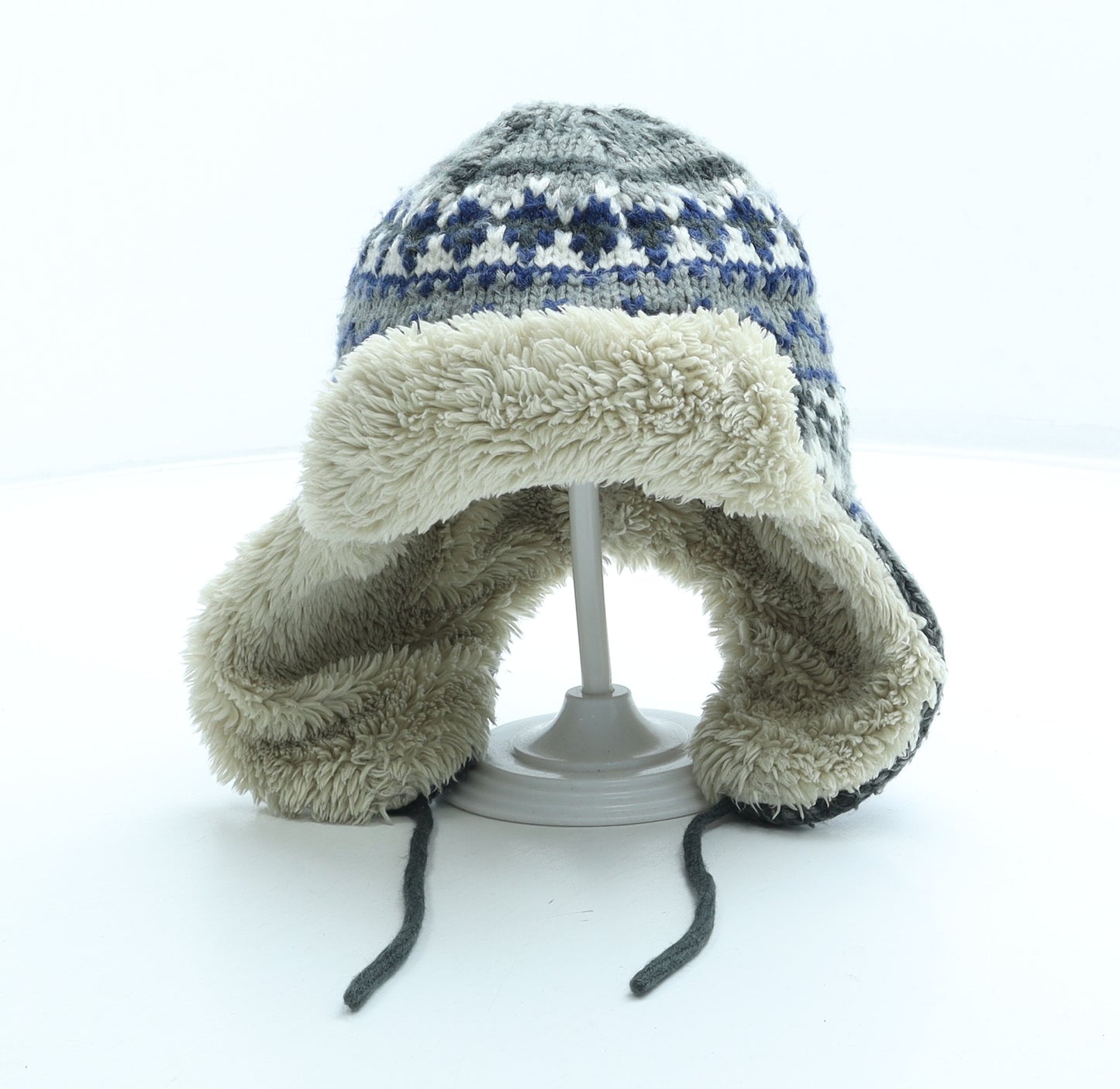 Matalan Boys Multicoloured Fair Isle Acrylic Trapper Hat Size S