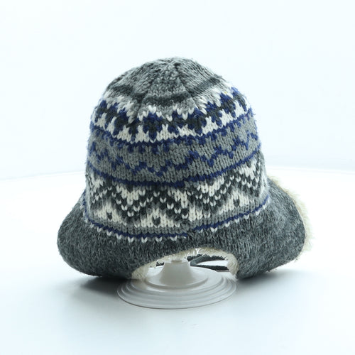 Matalan Boys Multicoloured Fair Isle Acrylic Trapper Hat Size S
