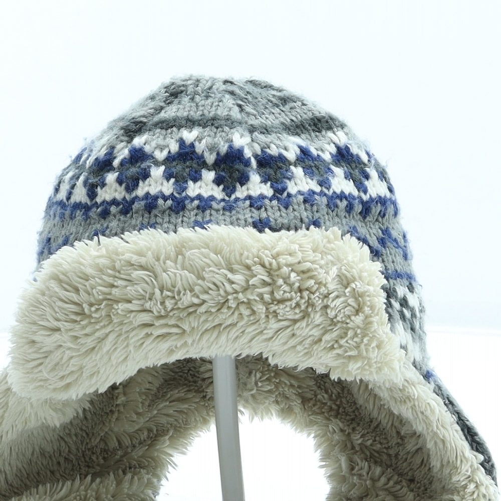 Matalan Boys Multicoloured Fair Isle Acrylic Trapper Hat Size S