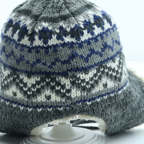 Matalan Boys Multicoloured Fair Isle Acrylic Trapper Hat Size S