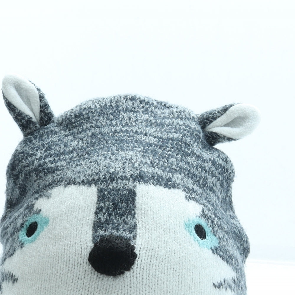 Mountain Warehouse Boys Grey Acrylic Bonnet One Size - Husky Wolf Ears