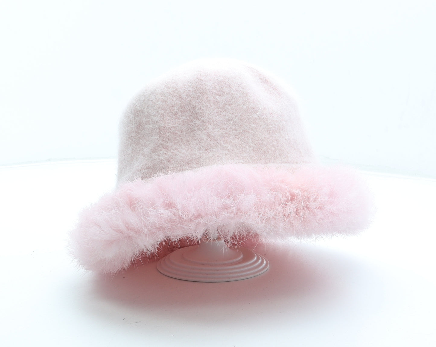Preworn Womens Pink Angora Bucket Hat One Size