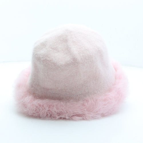 Preworn Womens Pink Angora Bucket Hat One Size