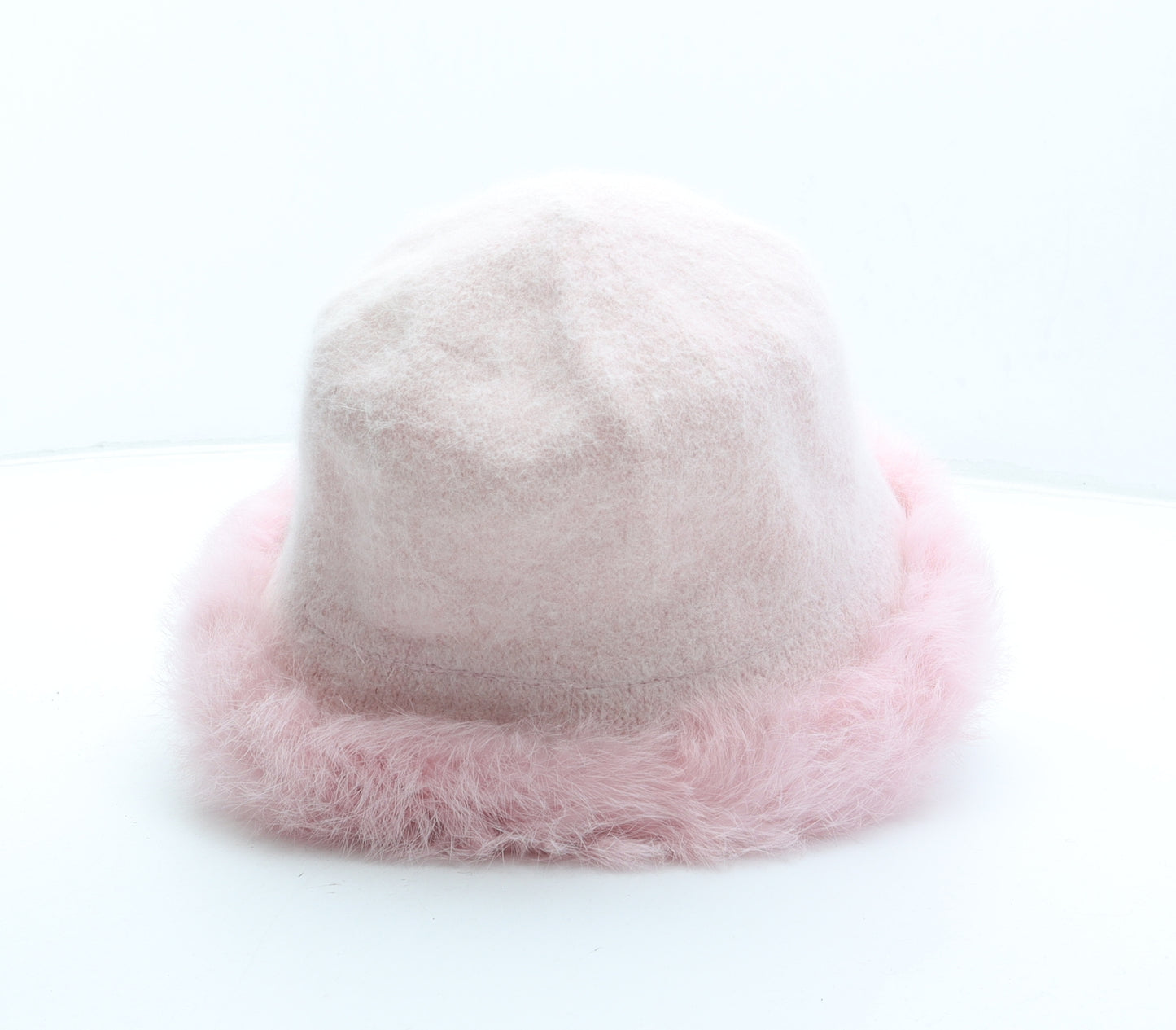 Preworn Womens Pink Angora Bucket Hat One Size