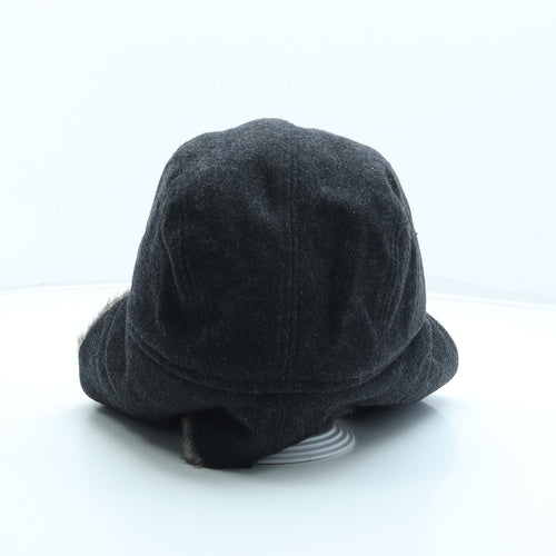 John Lewis Mens Grey Wool Trapper Hat Size M - Faux Fur