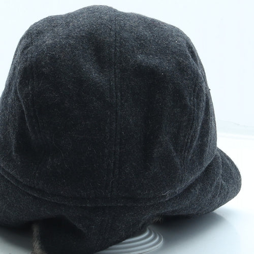 John Lewis Mens Grey Wool Trapper Hat Size M - Faux Fur