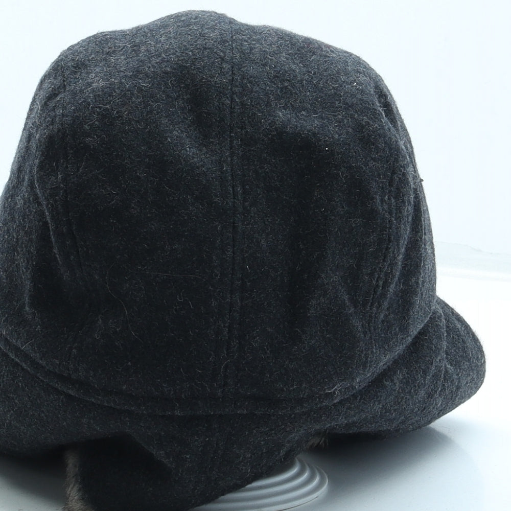 John Lewis Mens Grey Wool Trapper Hat Size M - Faux Fur