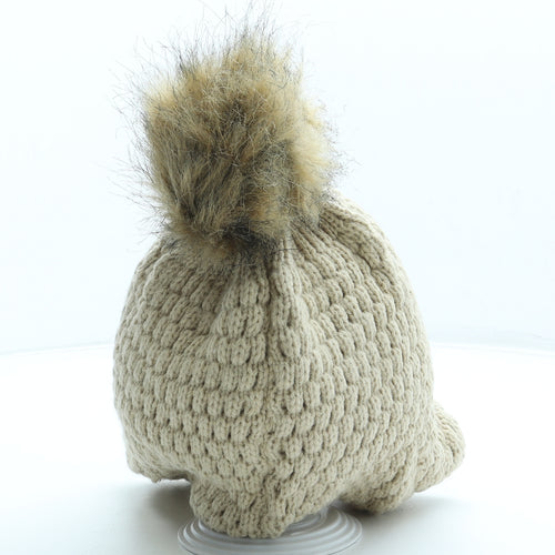 Frock Me Womens Beige Acrylic Bonnet One Size - Faux Fur