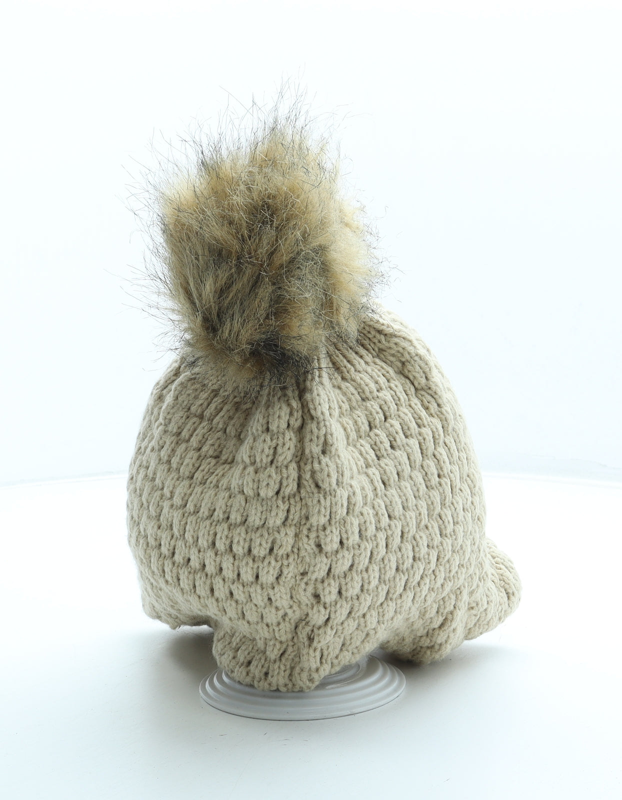 Frock Me Womens Beige Acrylic Bonnet One Size - Faux Fur
