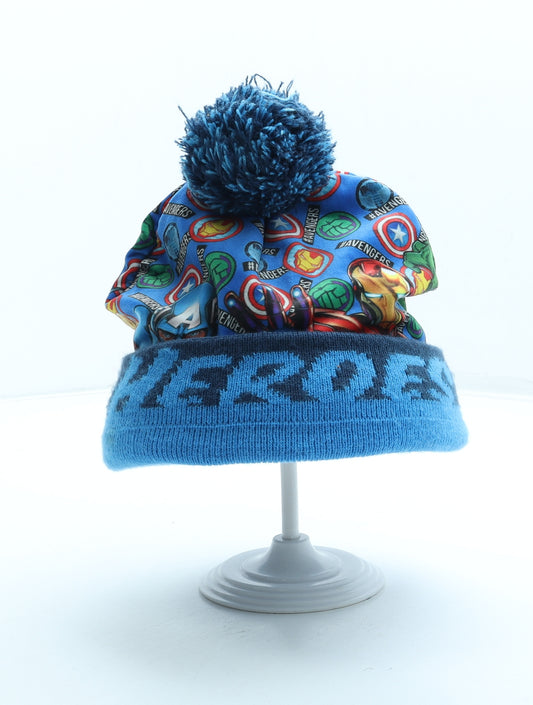 Marvel Boys Multicoloured Geometric Acrylic Bobble Hat One Size - Heroes