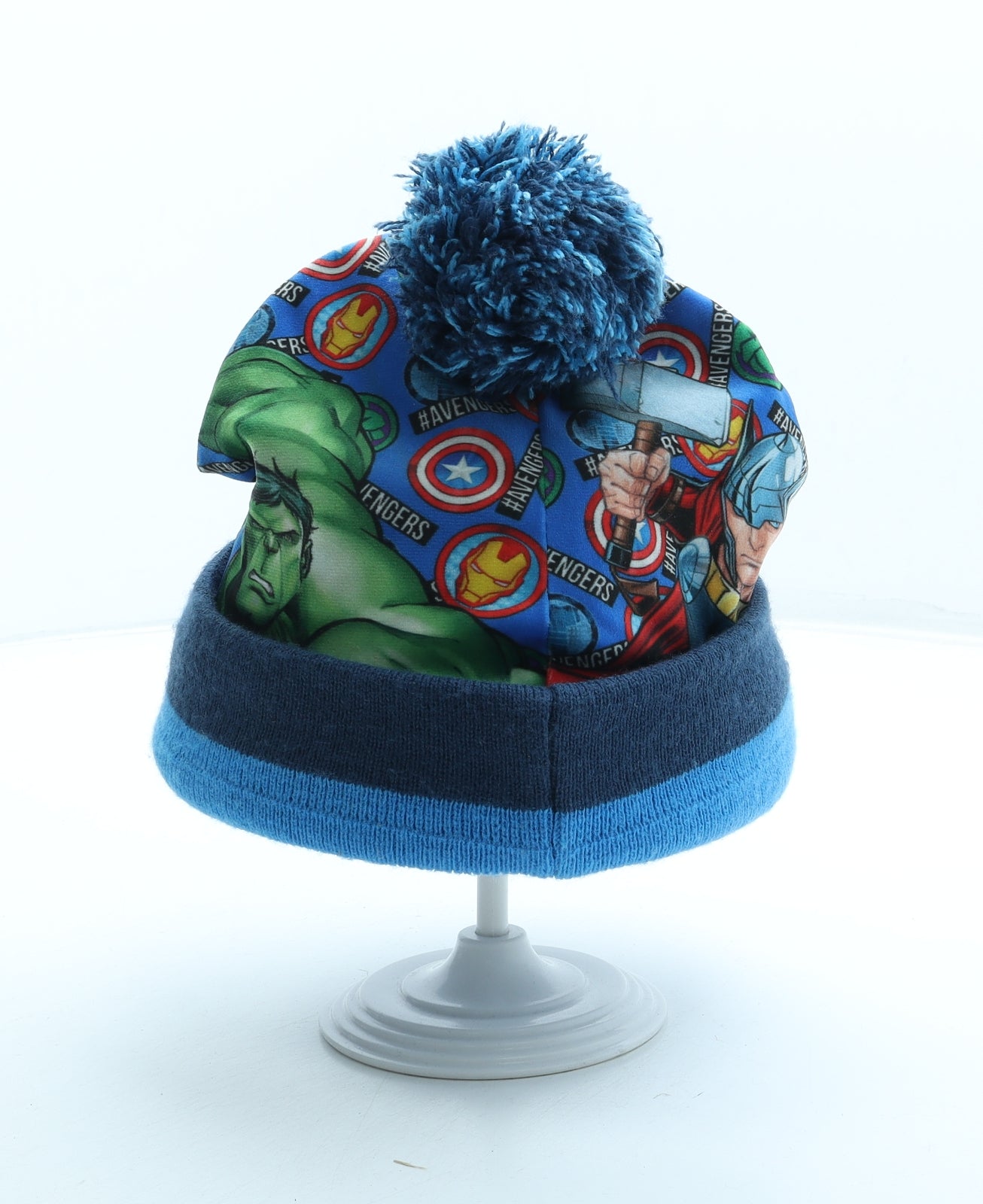 Marvel Boys Multicoloured Geometric Acrylic Bobble Hat One Size - Heroes