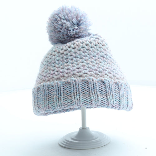 Primark Womens Multicoloured Acrylic Bobble Hat Size M - Pastel Mermaid