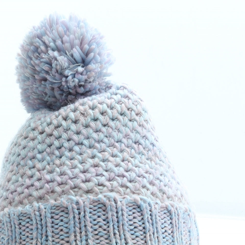 Primark Womens Multicoloured Acrylic Bobble Hat Size M - Pastel Mermaid