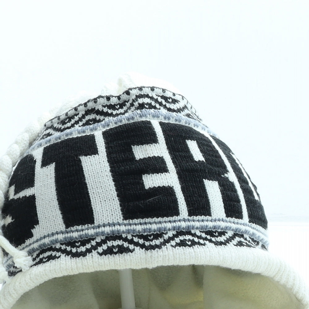 Amsterdam Womens White Geometric Acrylic Bonnet One Size