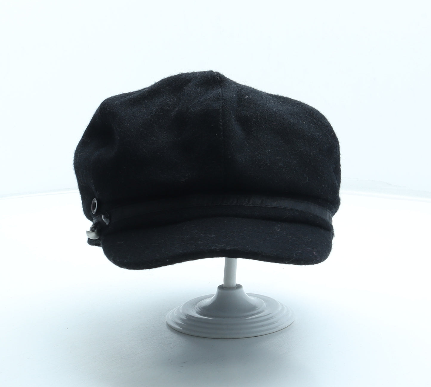 F&F Womens Black Wool Peaked Cap One Size