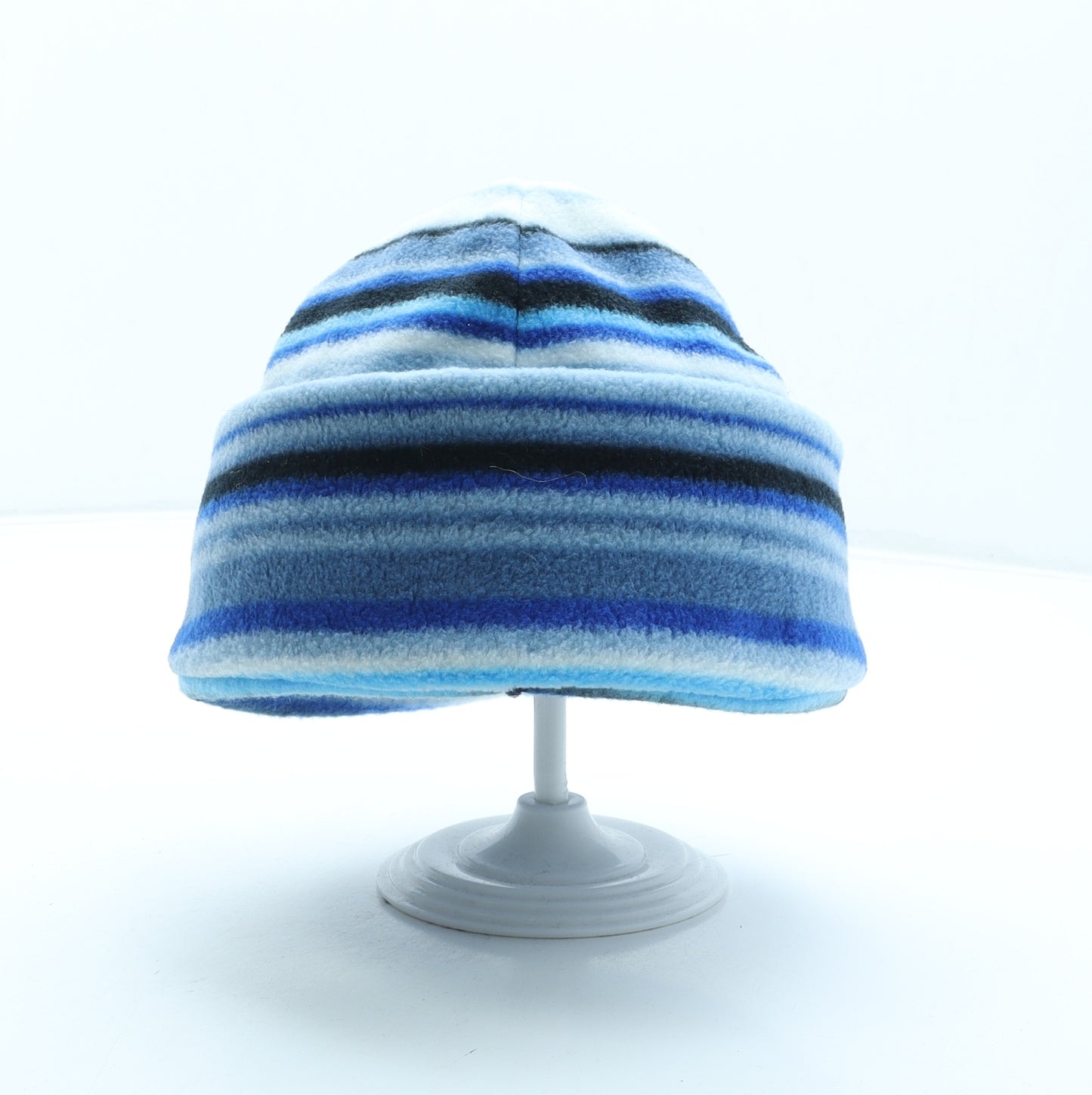 Preworn Mens Blue Striped Polyester Beanie One Size