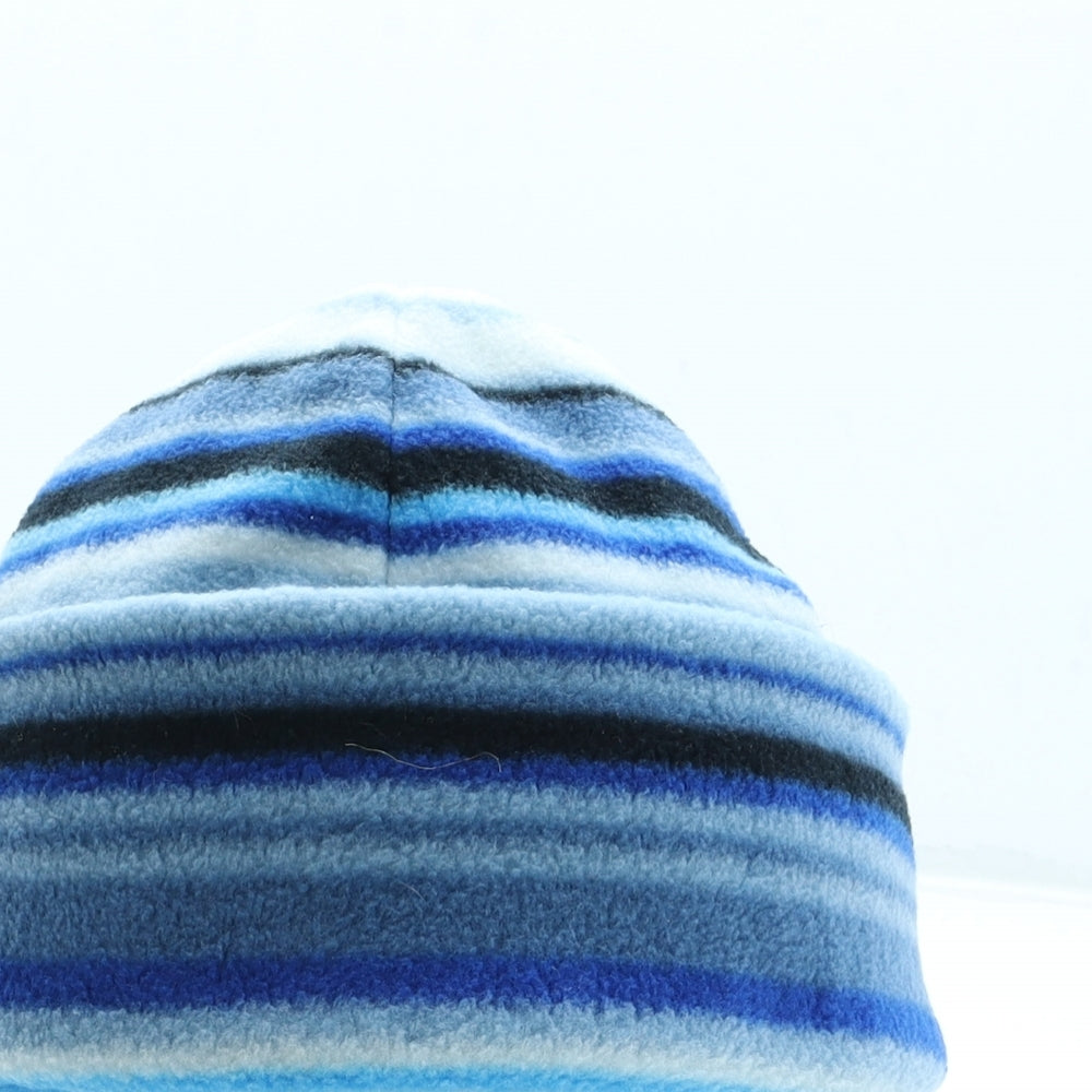 Preworn Mens Blue Striped Polyester Beanie One Size