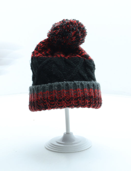 F&F Boys Red Acrylic Bobble Hat Size S
