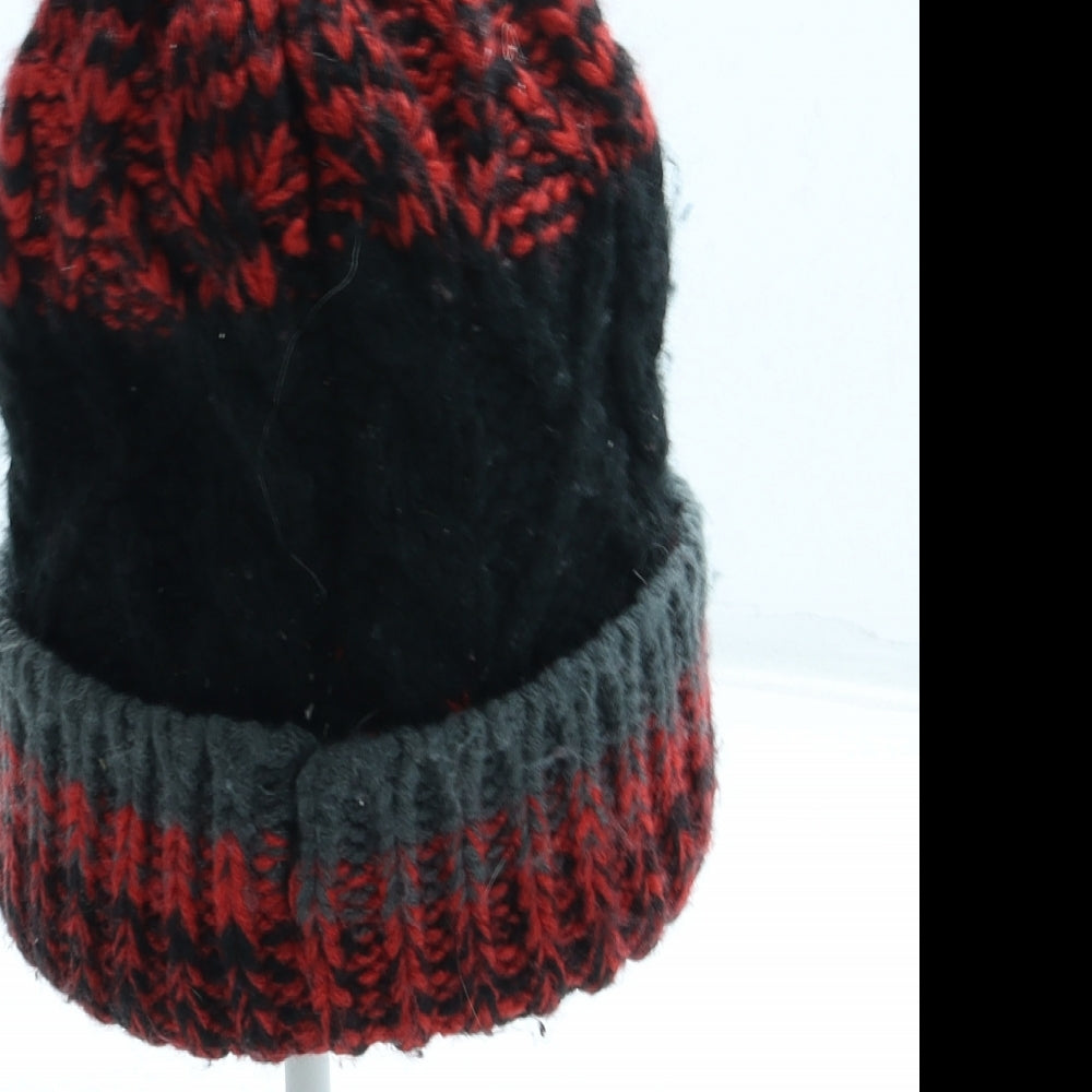 F&F Boys Red Acrylic Bobble Hat Size S