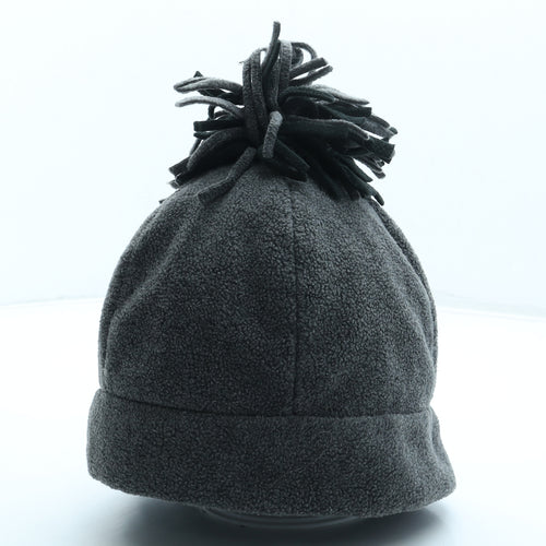 Preworn Mens Grey Polyester Beanie One Size - Pom Pom