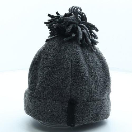 Preworn Mens Grey Polyester Beanie One Size - Pom Pom