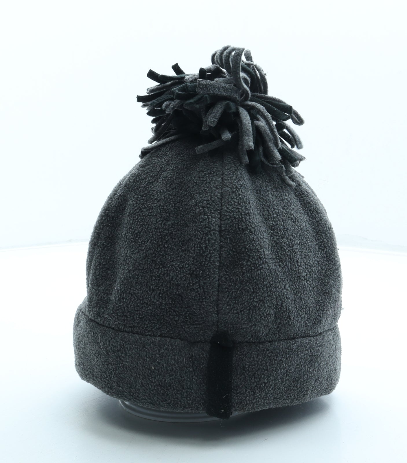Preworn Mens Grey Polyester Beanie One Size - Pom Pom