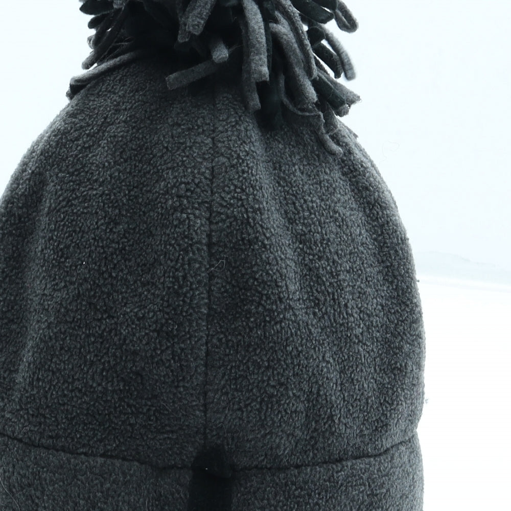 Preworn Mens Grey Polyester Beanie One Size - Pom Pom