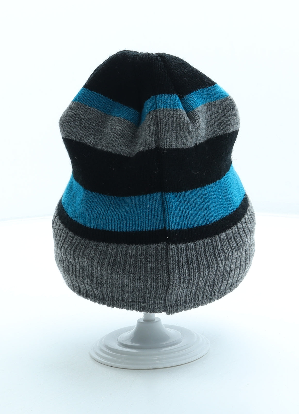 Thinsulate Mens Blue Striped Acrylic Beanie One Size