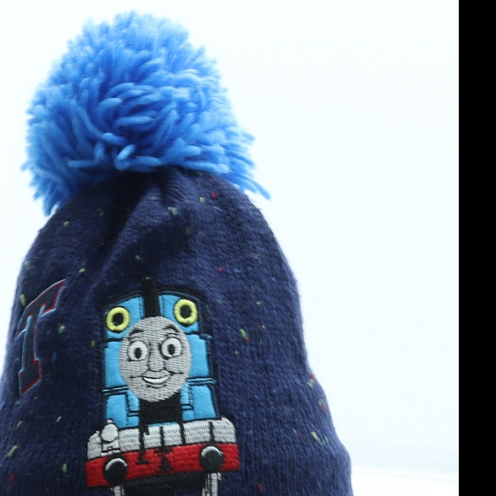 Marks and Spencer Boys Blue Acrylic Bobble Hat One Size - Thomas the Tank Engine