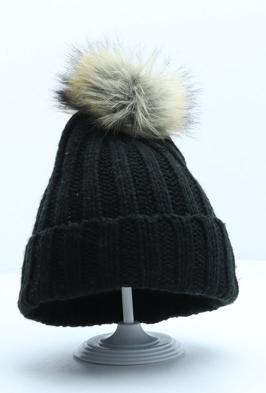 Atmosphere Womens Black Acrylic Bobble Hat One Size
