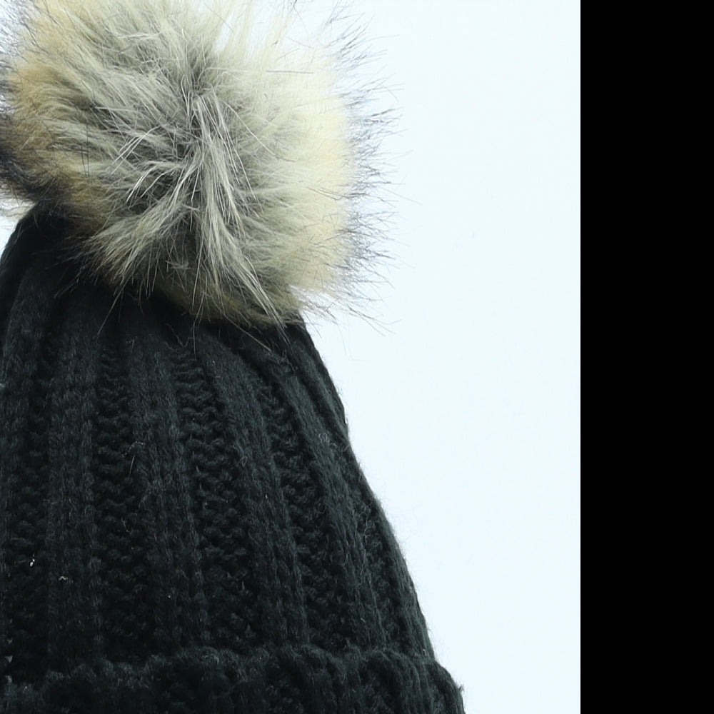 Atmosphere Womens Black Acrylic Bobble Hat One Size