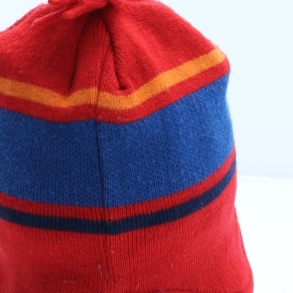 George Boys Red Acrylic Bobble Hat One Size - Fireman Sam