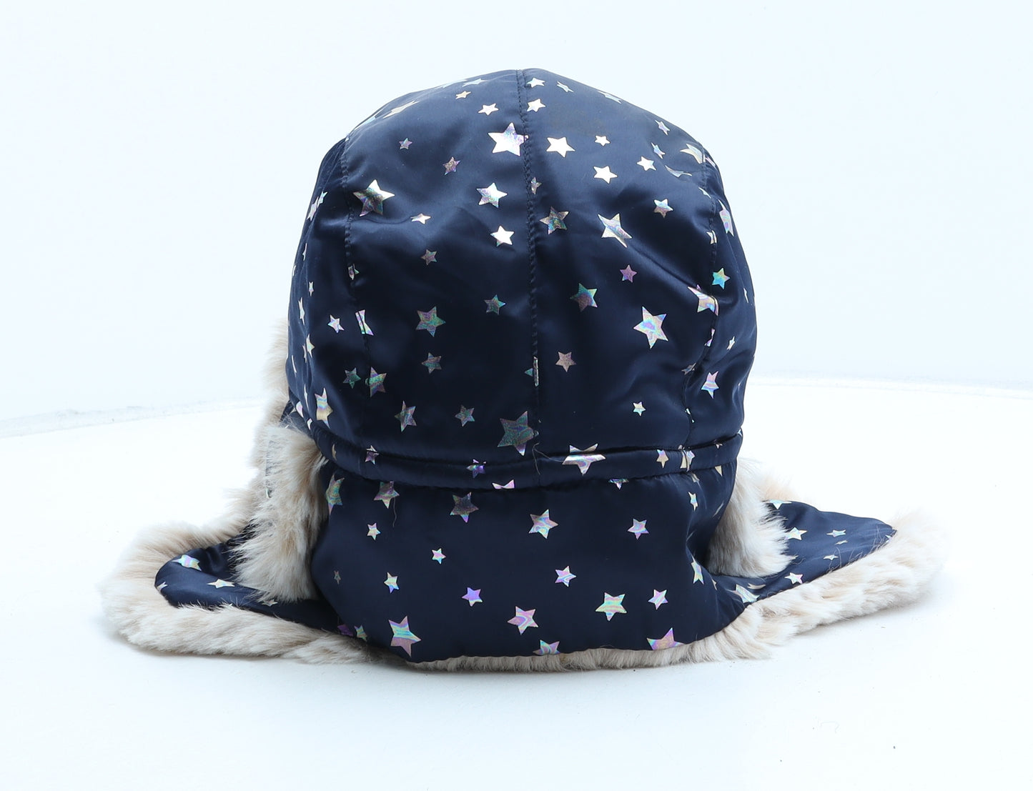 F&F Girls Blue Geometric Polyester Trapper Hat One Size - Stars