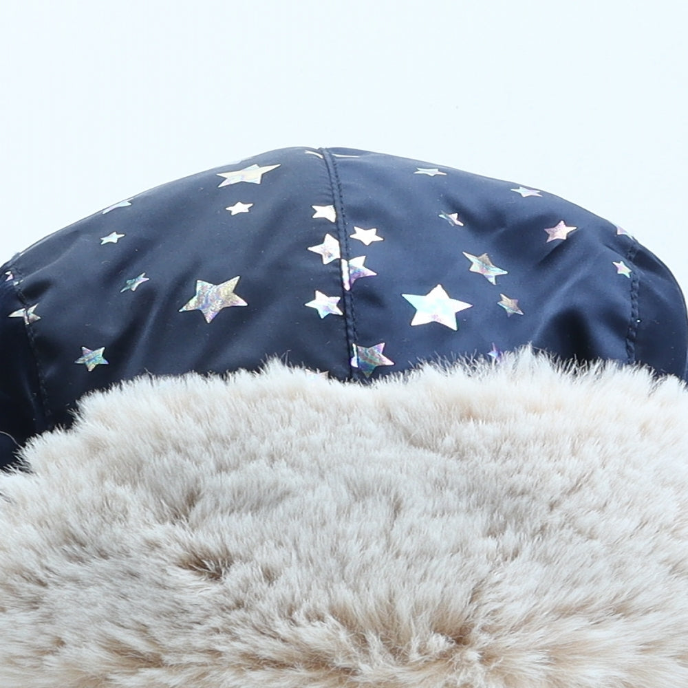 F&F Girls Blue Geometric Polyester Trapper Hat One Size - Stars