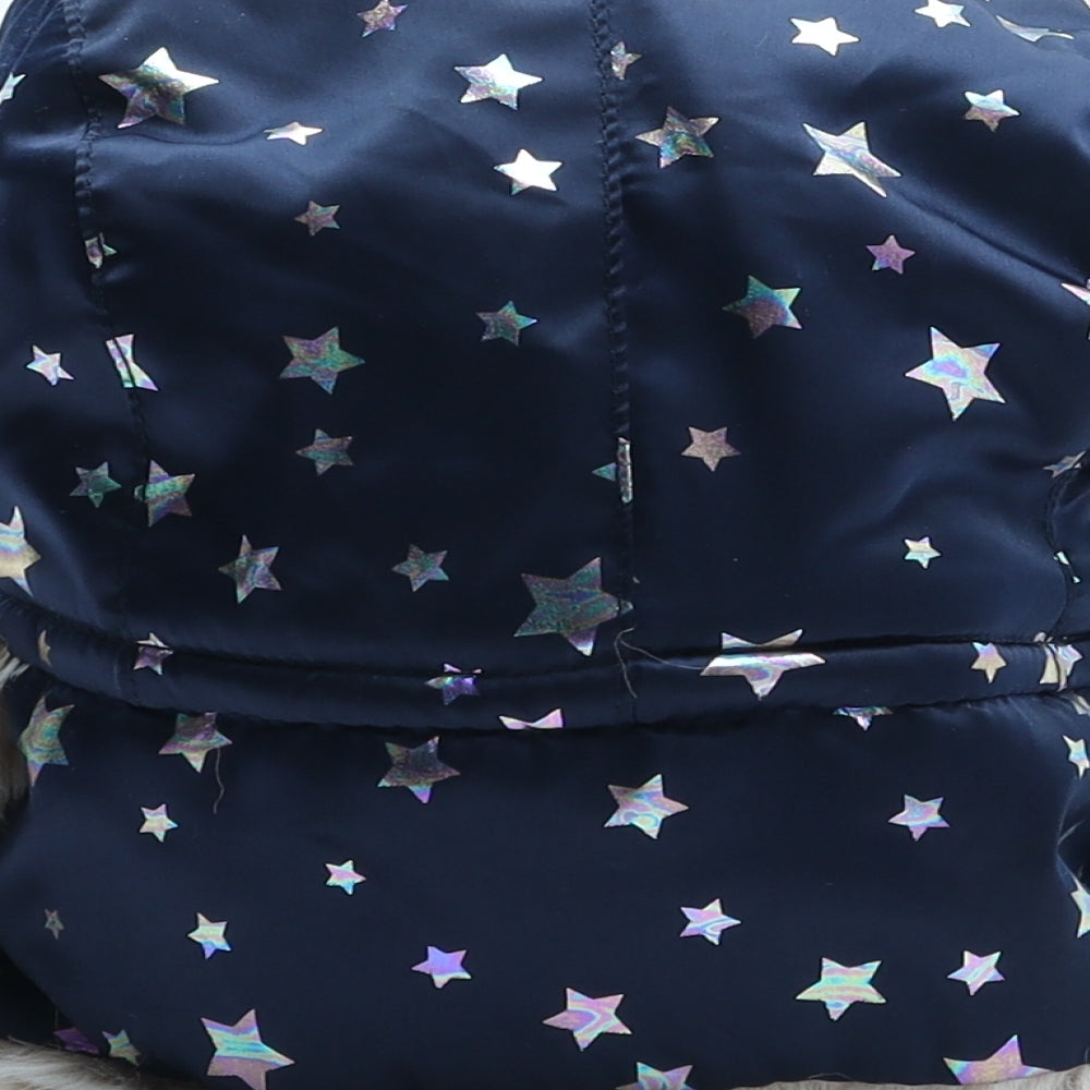 F&F Girls Blue Geometric Polyester Trapper Hat One Size - Stars