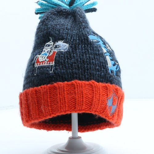 George Boys Blue Acrylic Bobble Hat One Size - Knights