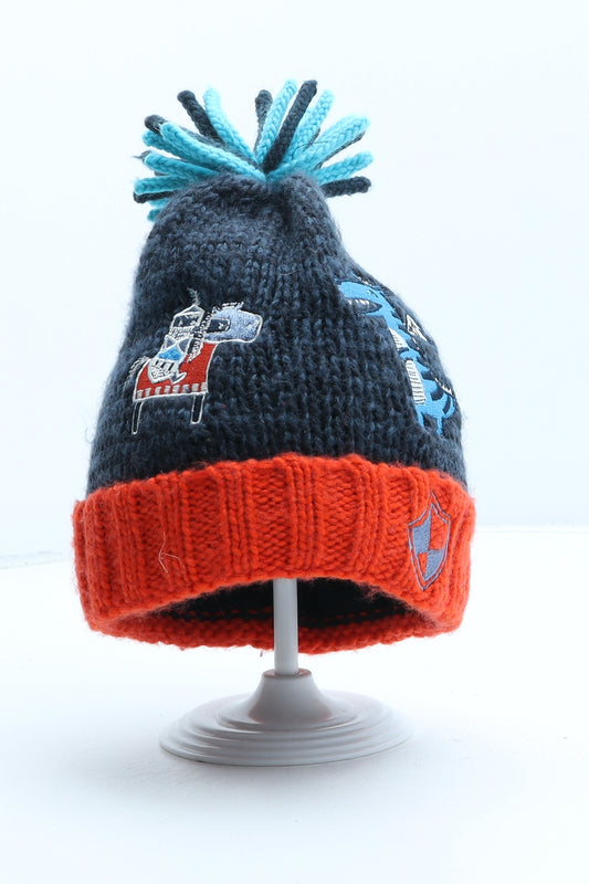 George Boys Blue Acrylic Bobble Hat One Size - Knights