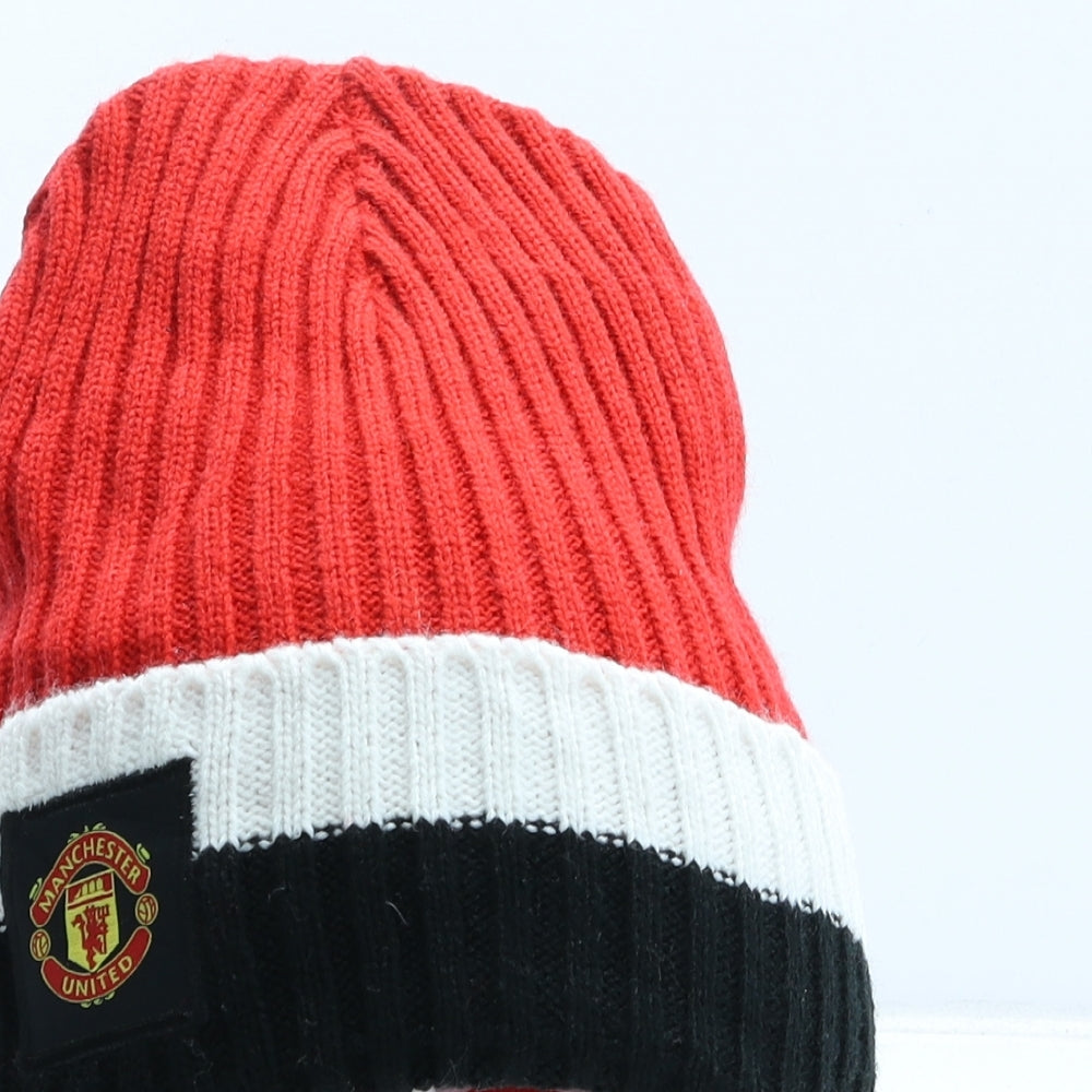 Manchester United Boys Red Acrylic Beanie One Size