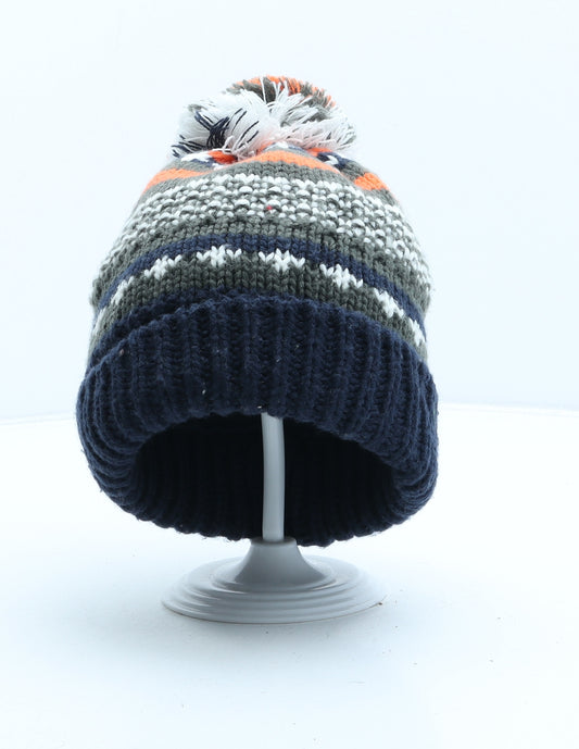 TU Boys Green Fair Isle Acrylic Bobble Hat One Size