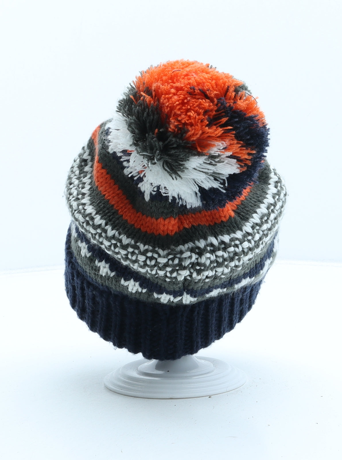 TU Boys Green Fair Isle Acrylic Bobble Hat One Size