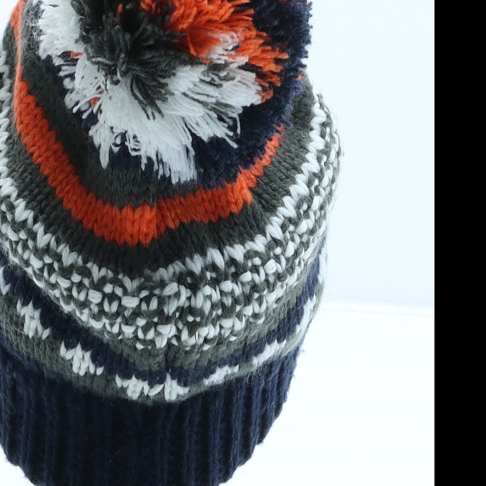 TU Boys Green Fair Isle Acrylic Bobble Hat One Size