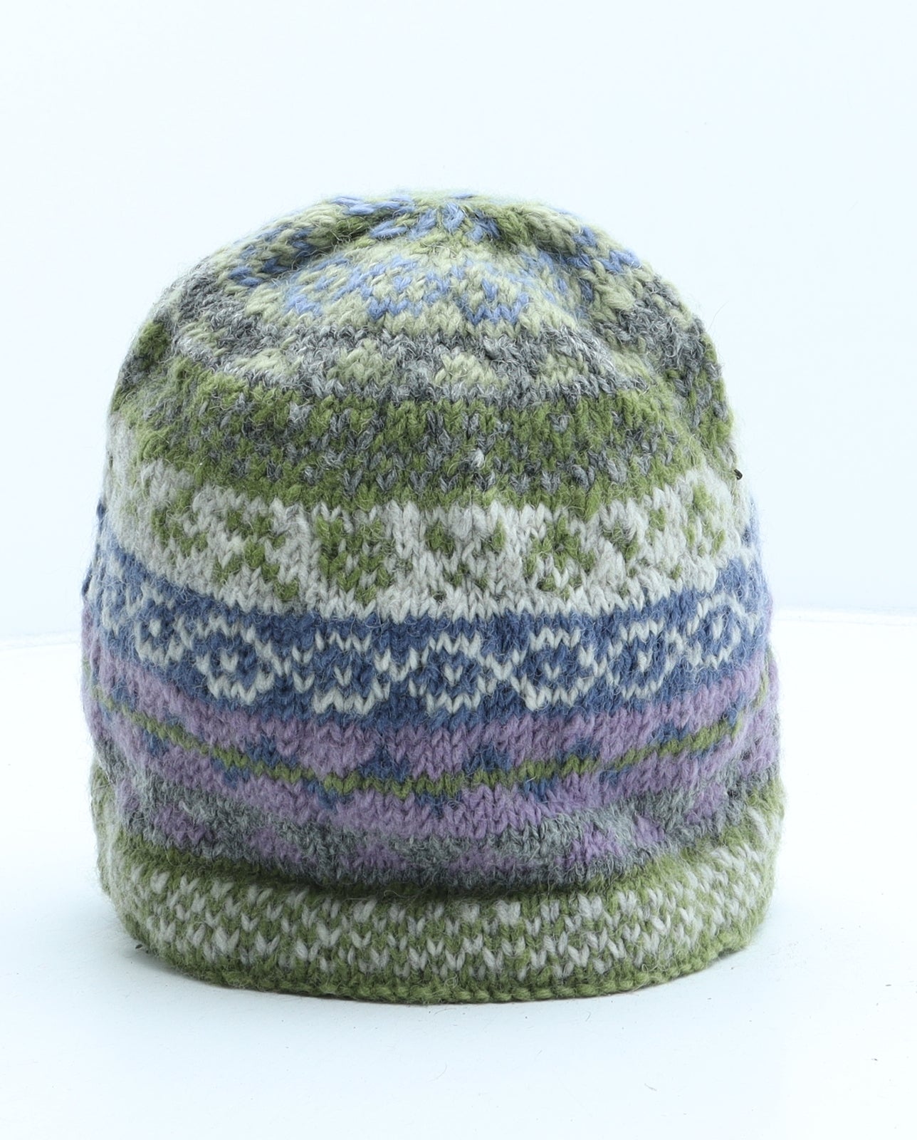 Pachamama Womens Green Fair Isle Polyester Beanie One Size