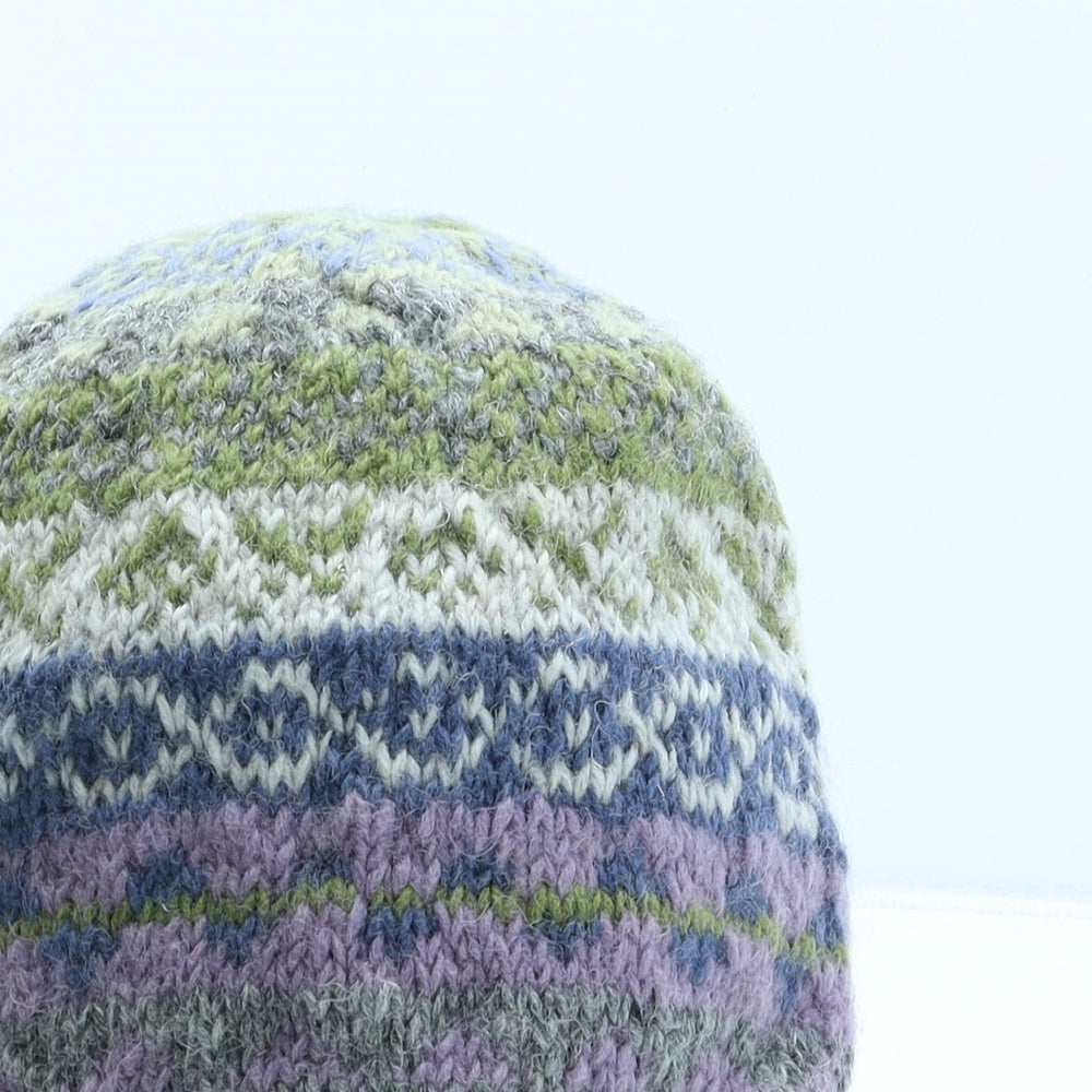 Pachamama Womens Green Fair Isle Polyester Beanie One Size