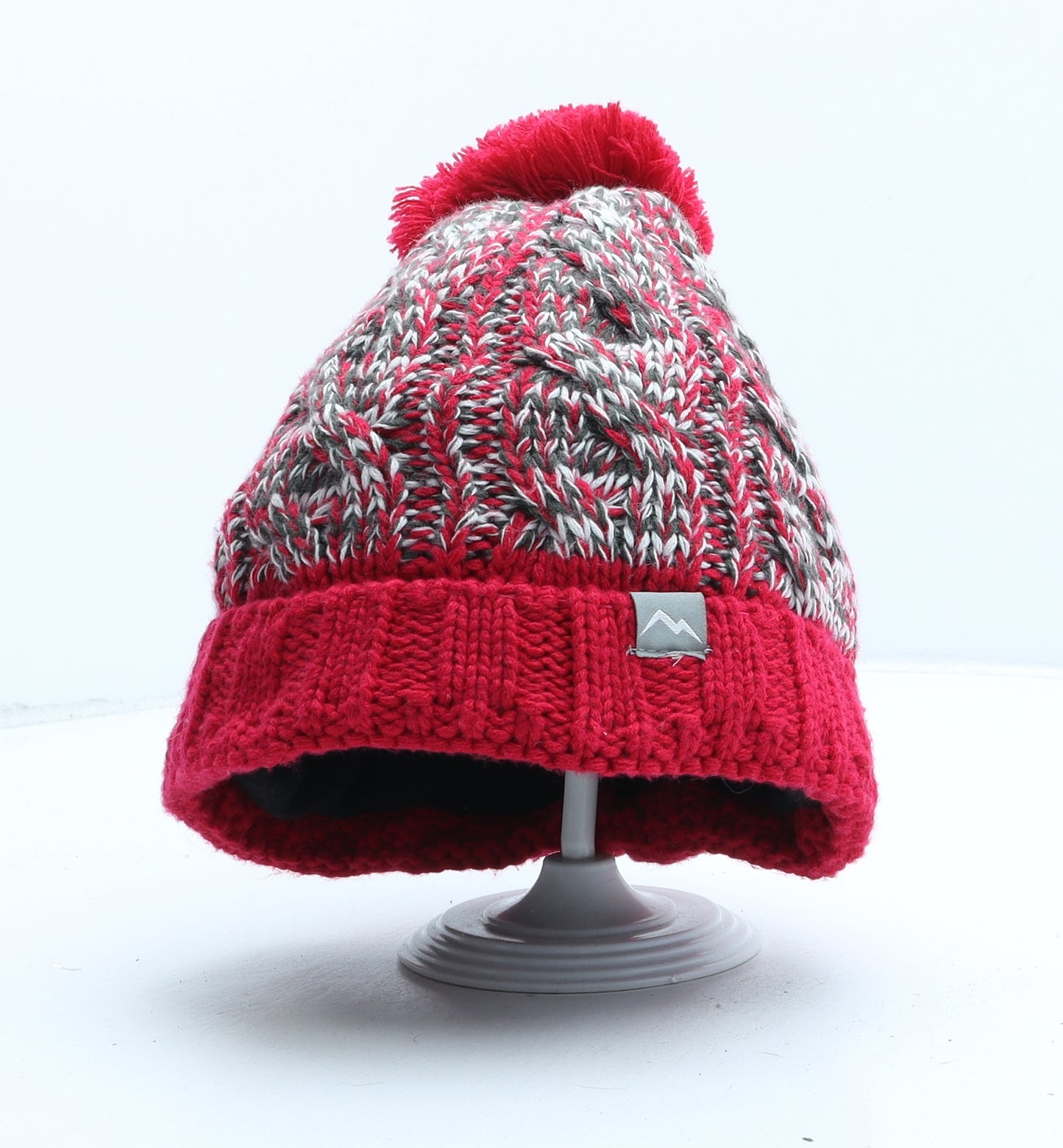 Blacks Outdoor Womens Red Geometric Acrylic Bobble Hat One Size